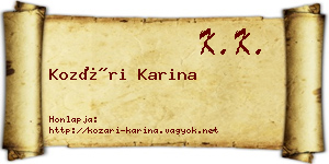 Kozári Karina névjegykártya